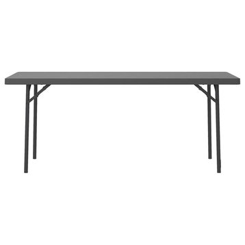 Pemberly Row Modern / Contemporary 6' Blow Folding Table in Gray