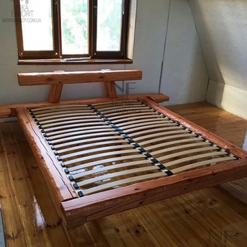 Rustic bed | Vintage wooden bed | Wooden bed