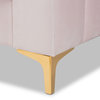 Taryn Modern Luxe Light Pink Velvet Fabric and Gold Queen Daybed