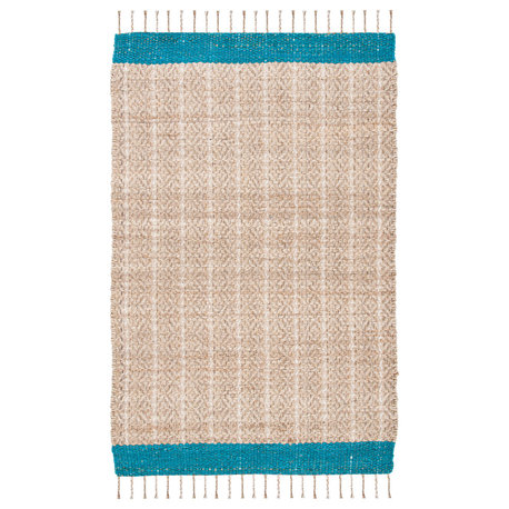 Safavieh Cape Cod Cap846M Striped Rug, Blue and Natural, 5'0"x8'0"