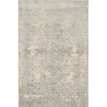 Pasargad Transitiona Collection Hand-Knotted Silk & Wool Area Rug- 4' 0"x 6' 1"