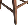 Sunapee Fabric Upholstered Wood Counter Stools, Set of 2, Light Beige + Natural Walnut