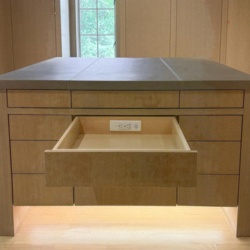 Contemporary Primary Closet Island with In-Drawer Charging