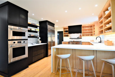 Example of a minimalist kitchen design in Milwaukee