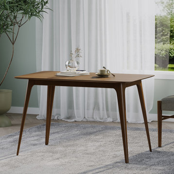 GDF Studio Elsinore Finished Wood Dining Table, Natural Walnut