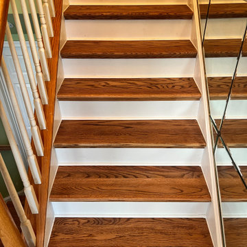 Engineered Hardwood Flooring Installation & Custom Stair Tread Renovation