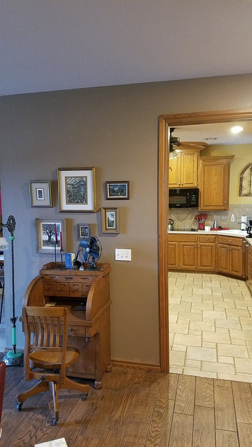 Need color to brighten up room with oak trim and wood floor.