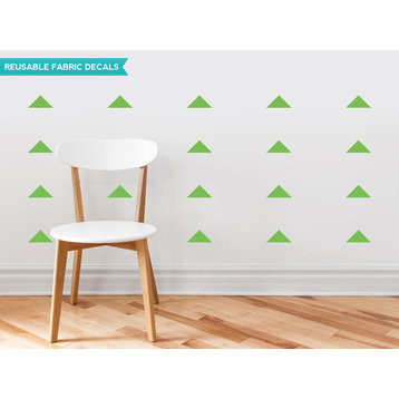 Wide Triangle Fabric Wall Decals, Set of 32, Green