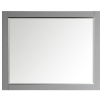 Florence Rectangular Bathroom/Vanity Framed Wall Mirror, Gray, 48"