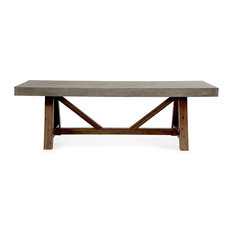 50 Most Por Acacia Wood Dining Tables For 2019 Houzz Modrest Revok Modern Concrete And Acacia Dining Table