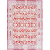 Muted Floral Area Rug, Red, 5'3"x7'7"