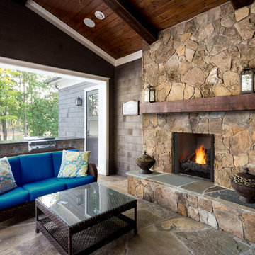 Courtyard Outdoor Fireplace