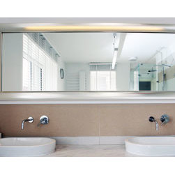 Silver framed on bathroom mirror - Bathroom Mirrors