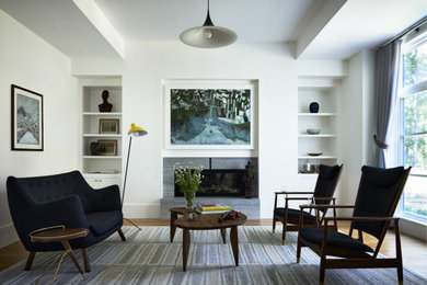 Inspiration for a contemporary living room remodel in Boston