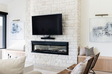Inspiration for a contemporary living room remodel in Denver