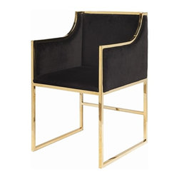 Worlds Away Anabelle Chair Black/brass - Dining Chairs