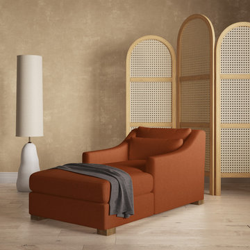 Chic Retreat: Crosby Chaise in Box Weave Linen