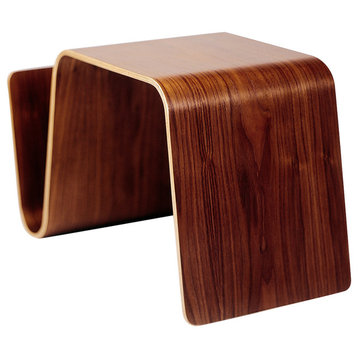 Offi Wood Modern Side Tables, Mag Table, Walnut