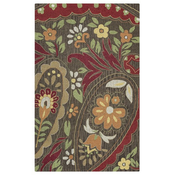 Rizzy Home Country CT0914 Multi-Colored Floral Area Rug, Rectangular 5' x 8'