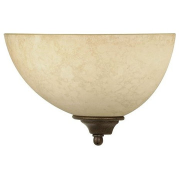 Tapas 1 Light - 12" Sconce With Tuscan Suede Glass
