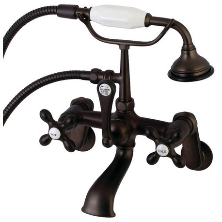 AE57T5 Aqua Vintage Wall Mount Tub Faucet,Hand Shower, Oil Rubbed Bronze