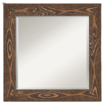 Bridge Brown Beveled Wood Bathroom Wall Mirror - 26 x 26 in.