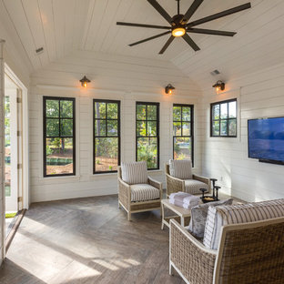 他の地域の大きいオーダーメイドモダンスタイルのおしゃれなプール (天然石敷き) の写真