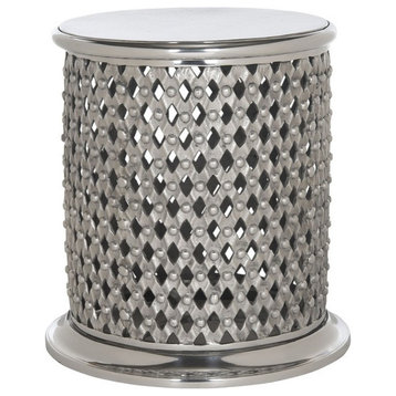 Lacey Metal Lace Table Stool Silver