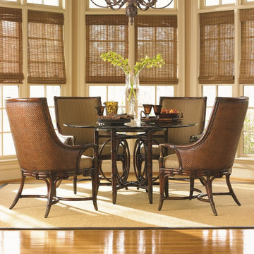Landara Coral Sea Rattan Dining Table And Royal Palm Armchair Set