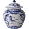 Ginger Jar Vase Dragon White Blue Colors May Vary Variable Ceramic
