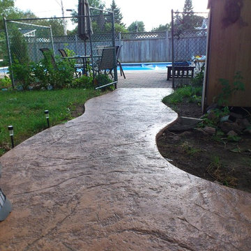 Stamped concrete Steps and Walkway