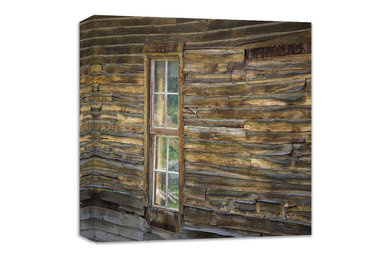 Rustic Wall Art Canvas Gallery Wrap "Window To The Past" 20x20