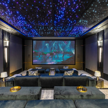 Bundy Drive Brentwood, Los Angeles modern house luxury home theater