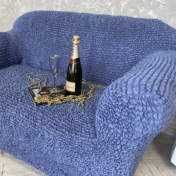 Blue 2 Seater Loveseat Slipcover | Microfibra Collection