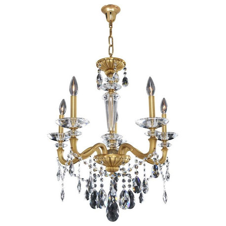 Allegri Jolivet 5 Light Chandelier, Historic Brass