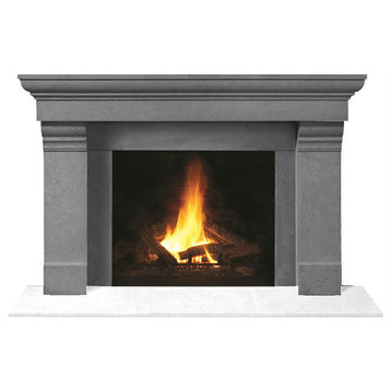 Fireplace Stone Mantel 1147.556 With Filler Panels, Gray, No Hearth Pad