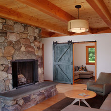 Raised hearth & sliding barn door