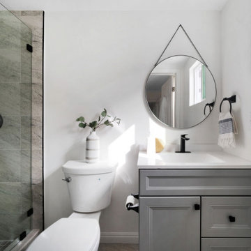 Round Bath Mirror on Leather Strap