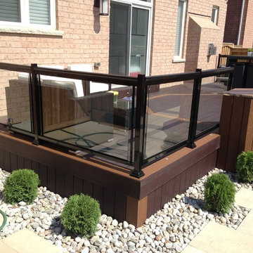 Aluminum glass railings. Deck