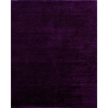 Solid Bordeaux Shore Wool Rug, 6' Round