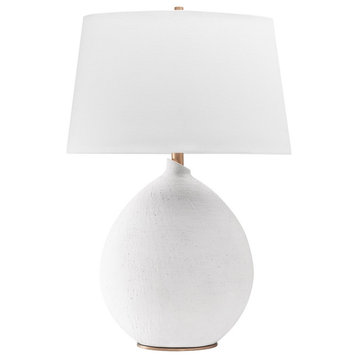 Denali 1 Light Table Lamp, White Finish