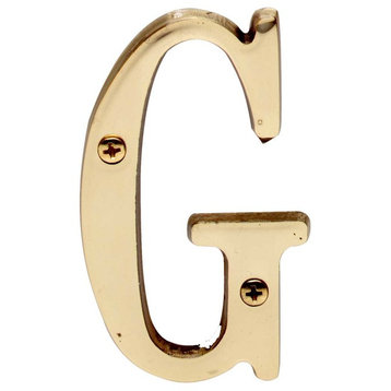 Letter "G" House Letters Solid Bright Brass 3" Renovators Supply