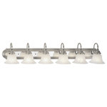 Livex Lighting - Belmont Bath Light, Brushed Nickel and Chrome - The Belmont bath bracket with polished chrome accents & sweeping brushed nickel arcs framing elegant, alabaster swirl glass.  The Belmont collection is warm and traditional and will easily become the focal point of your special room.
