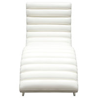 Bardot Chaise Lounge With Stainless Steel Frame, White
