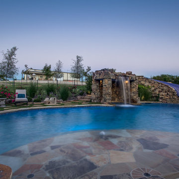 Stone Oasis - Luxury Swimming Pool with Grotto and Slide - Dallas, TX