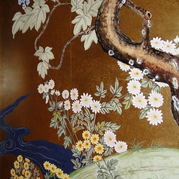 hand painted wallpaper Japanese style