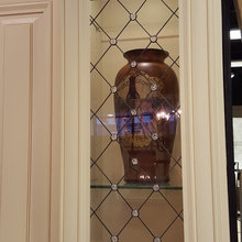 Designed glass for kitchen cabinet doors