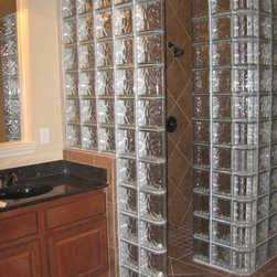 Walk-in Glass Block Shower - Showerheads And Body Sprays