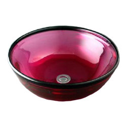 Suzanne Guttman - Glass Bathroom Sink | Fuchsia Black - Bathroom Sinks