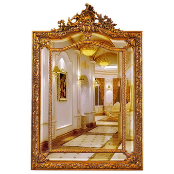 Infinity Wood Framed Wall Mounted Accent Mirror, Gold